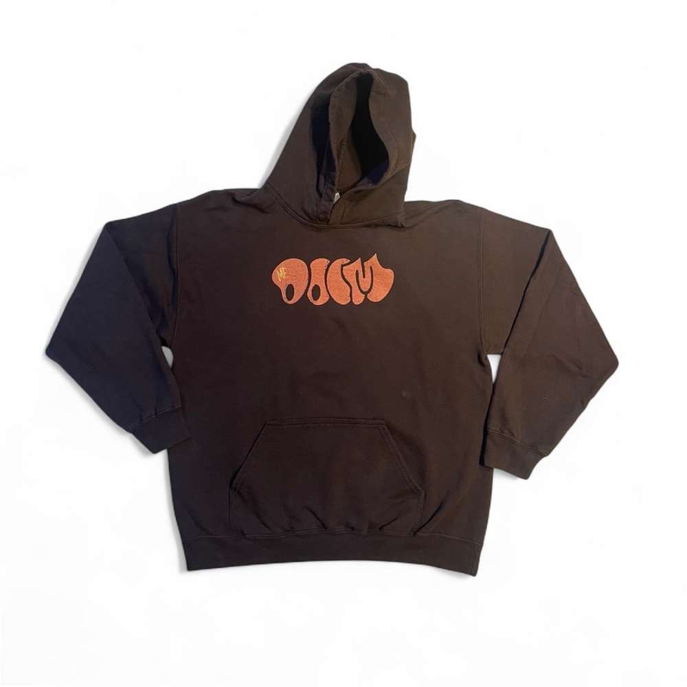Brown Hoodie with Orange Graphic